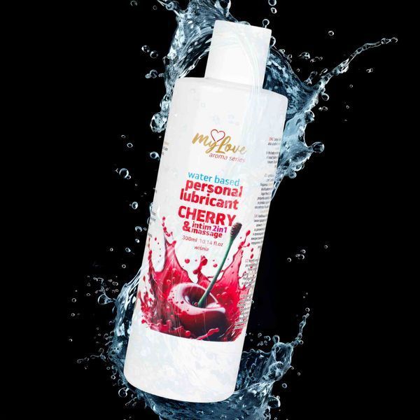 Водний лубрикант 2в1 для інтимної близькості та масажу MyLove Aroma Series Cherry (Вишня), 300 мл 101-0417 фото