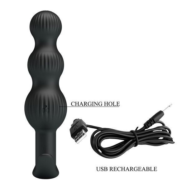 Анальна пробка з вібрацією PRETTY LOVE Sidney, 10 Wibracji, Silikon BI-040173 фото