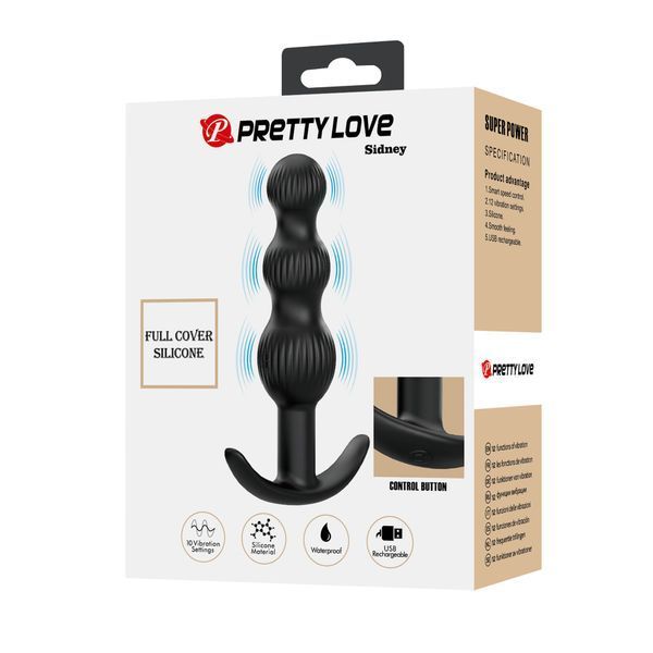 Анальна пробка з вібрацією PRETTY LOVE Sidney, 10 Wibracji, Silikon BI-040173 фото