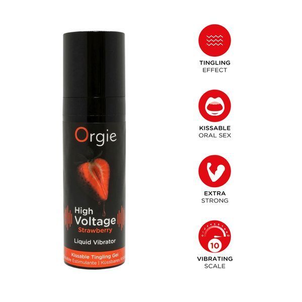 Рідкий вібратор ORGIE Sexy Vibe High Voltage, зі смаком полуниці, 15 мл 69-88028 фото