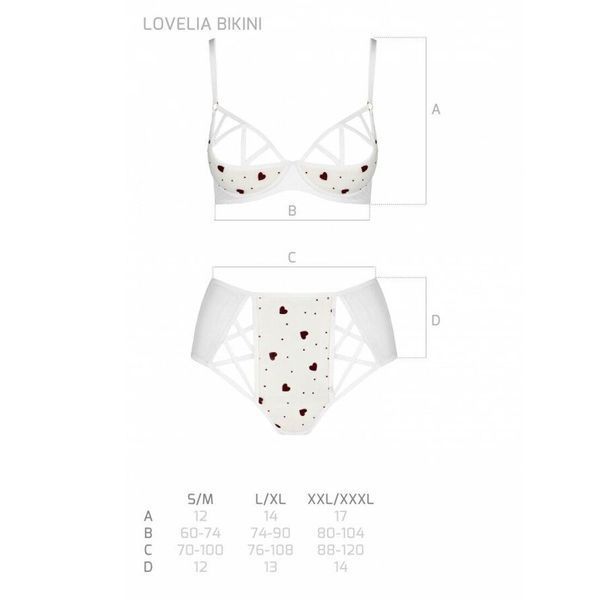 Еротичний комплект з малюнком Passion LOVELIA BIKINI XXL/XXXL, white SO4752 фото