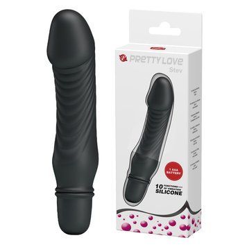 Классический вибратор PRETTY LOVE Stev, черный, 10 см BI-014510-4 фото