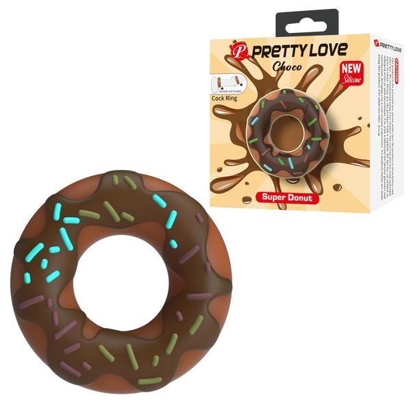 Кільце для члена Pretty Love Choco Super Donut Silicone Cock Ring BI-210344 фото