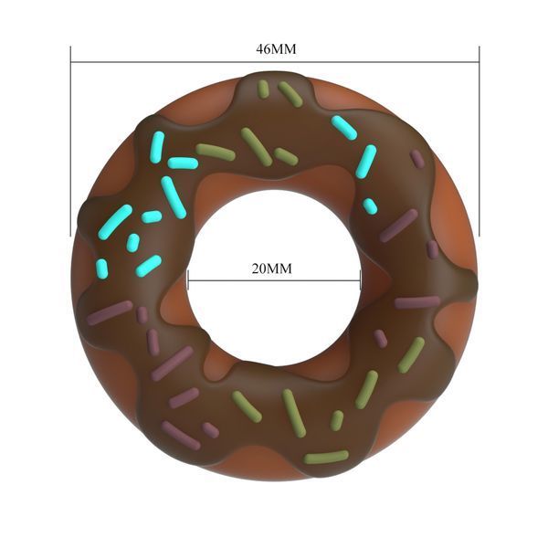 Кільце для члена Pretty Love Choco Super Donut Silicone Cock Ring BI-210344 фото