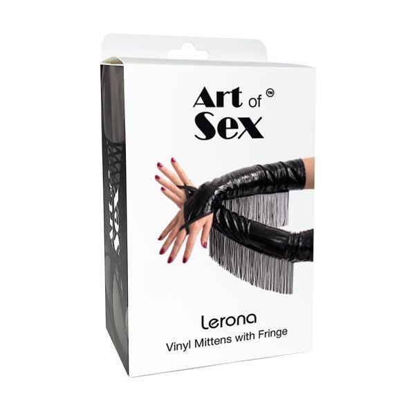 Вінілові мітенки Art of Sex - Lerona, розмір M, колір чорний SX4715 фото