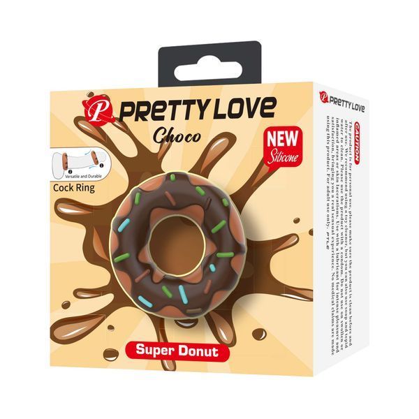Кільце для члена Pretty Love Choco Super Donut Silicone Cock Ring BI-210344 фото