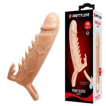 Подовжуюча насадка на пеніс з кільцем PRETTY LOVE PENIS SLEEVE EMMIT BI-026246 фото