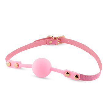 Силіконовий рожевий кляп Ball Gag Pink з регульованим ремінцем 64-00227F фото