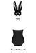 (SALE) Еротичний костюм кролика Obsessive Bunny costume S/M, black, боді, чокер, гартери, панчохи, маска SO7701 фото 4