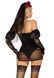 Еротичний костюм чорної нареченої Leg Avenue Heartbreak Bride XS, боді, рукави, вуаль, чокер SO9207 фото 2