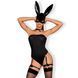 (SALE) Еротичний костюм кролика Obsessive Bunny costume S/M, black, боді, чокер, гартери, панчохи, маска SO7701 фото 1