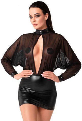 Сукня Noir Handmade F348 Powerwetlook and tulle dress - 6XL SX2097 фото