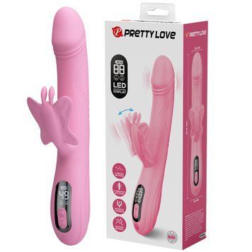 Вібратор-кролик PRETTY LOVE Bella Pink, силікон, рожевий, метелик, подвійна стимуляція BW-500110 фото