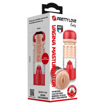 Мастурбатор-вагина с вибрацией PRETTY LOVE Emily, красный BM-00900T65-1 фото