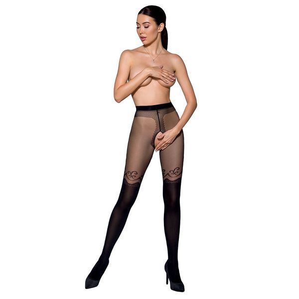 Колготки з відкритим доступом, подвійна щільність Passion TIOPEN 012 1/2 (20/40 den), black SO5814 фото