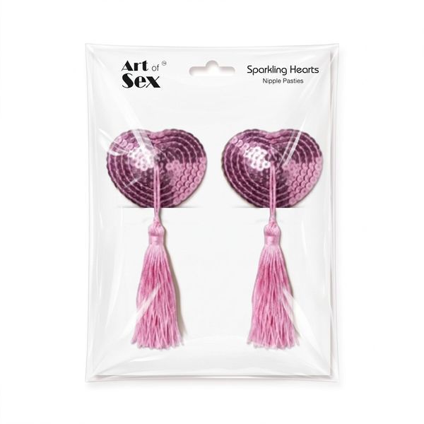 Пестис-сердечки з кісточками Art of Sex - Sparkling Hearts, рожевий SX4660 фото