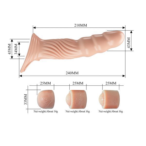 Насадка на пеніс Pretty Love 3.0 Adjustable Penis Sleeve Extender BI-026263H фото