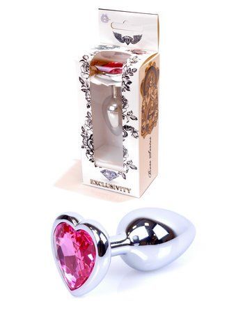 Анальна пробка -Jawellery Silver Heart PLUGPink 64-00044 фото