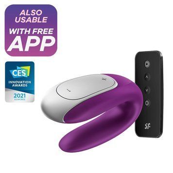 Вибратор для пар Satisfyer Double Fun, фиолетовый, 9,5 см 73-4002460 фото