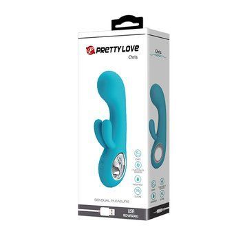 Вибратор-кролик PRETTY LOVE Chris, бирюзовый BI-014507-2 фото