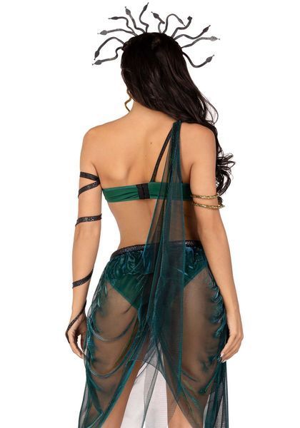 Еротичний костюм Медузи Горгони Leg Avenue Medusa Costume XS, топ, спідниця, нарукавники, прикраси SO9211 фото