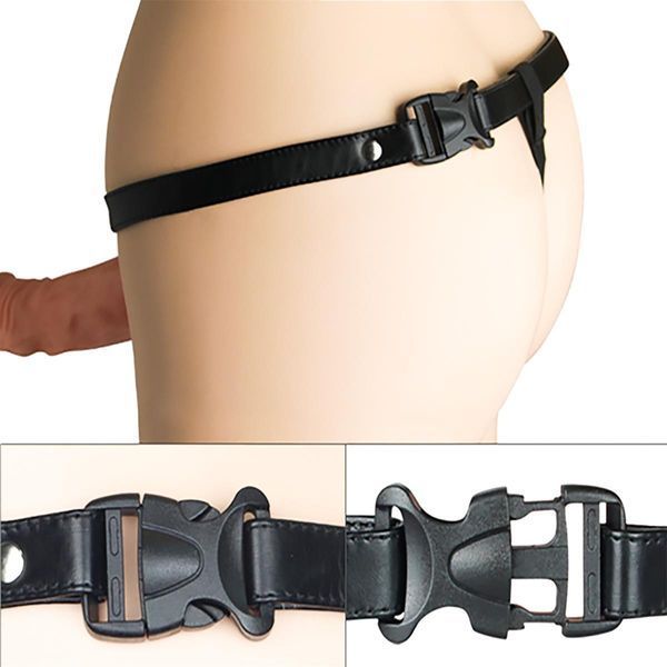 Страпон з вібро пустотілий Unisex Hollow Strap On 66-LV3002 фото