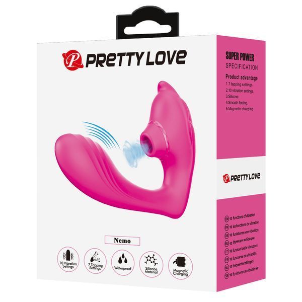 Вібромасажер PRETTY LOVE NEMO, 7 tapping functions 10 vibration functions BI-040190 фото