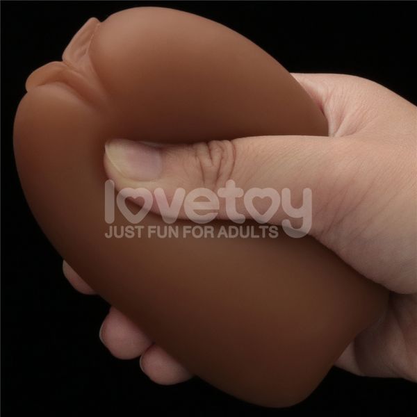 Мастурбатор яйцо LOVETOYS Slider Double-Ended, вагина и анус, коричневый 66-LV350023 фото