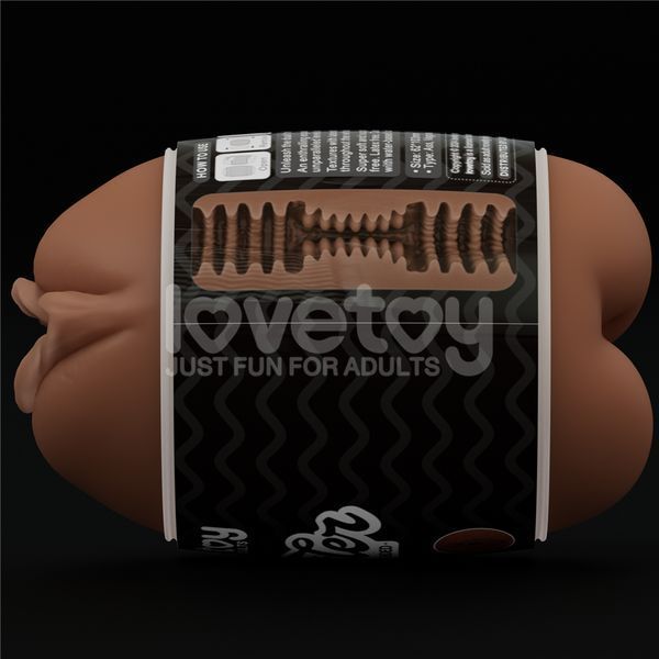 Мастурбатор яйцо LOVETOYS Slider Double-Ended, вагина и анус, коричневый 66-LV350023 фото