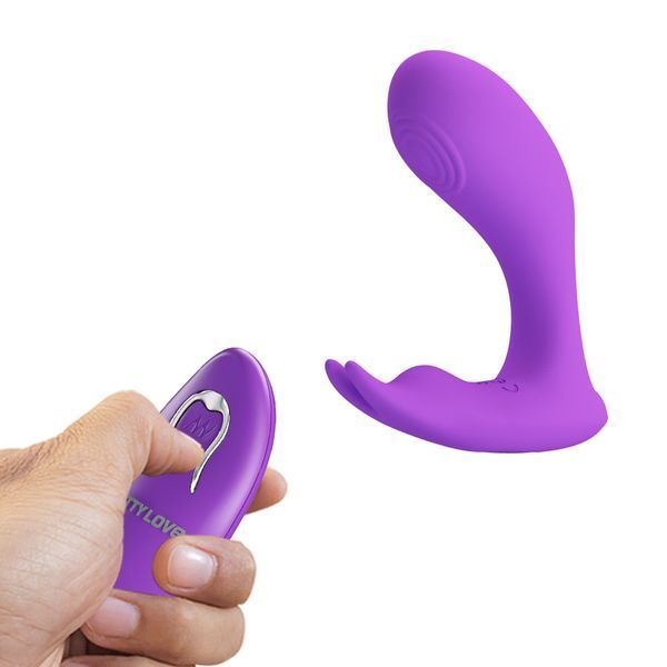 Вібростимулятор PRETTY LOVE Idabelle Purple, 12 vibration functions 12 pulse wave settings Wireless BI-300052W фото