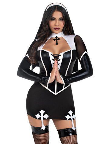 Костюм черниці Leg Avenue Holy Hottie Dress XS SX2792 фото