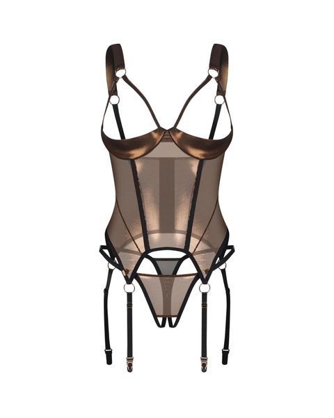 Корсет Obsessive Soranna cupless corset & crotchless thong 2XL/3XL SX3623 фото Корсет Obsessive Soranna cupless corset & crotchless thong 2XL/3XL SX3623 фото