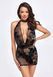 (SALE) Сукня Noir Handmade F313 Mythos mini flocked mesh dress with jewelry rhinestone chain - S SX0315 фото 1