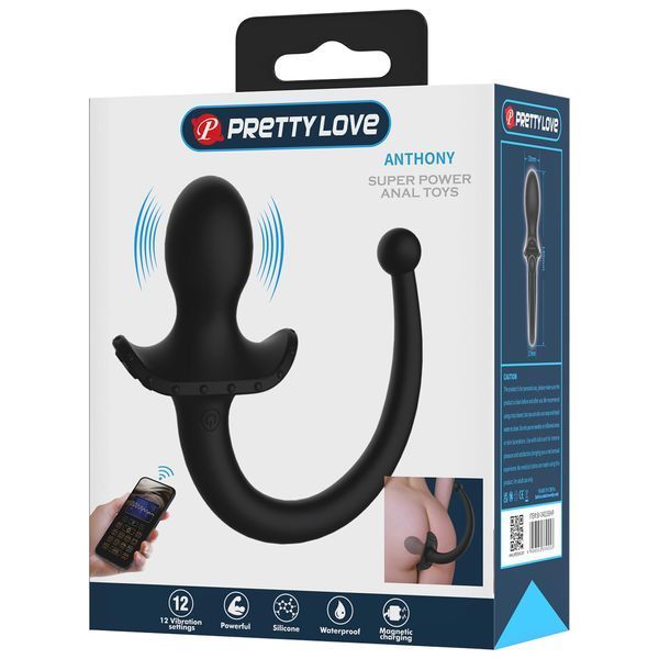 Анальна пробка з вібрацією PRETTY LOVE Anthony, з керуванням через додаток BI-040195HP фото