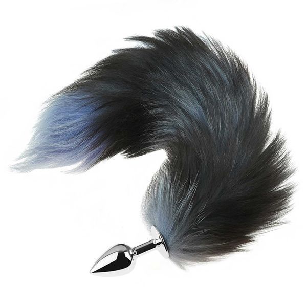 Анальная пробка с хвостом Fox Tail, чёрная, XXL, 100 мм 64-00097F фото