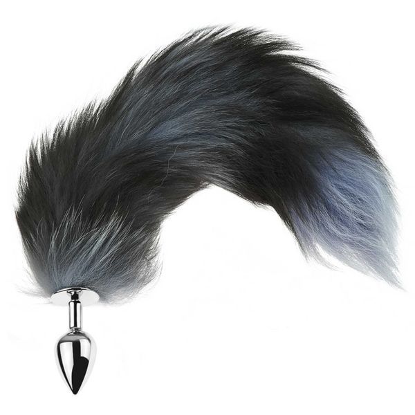 Анальная пробка с хвостом Fox Tail, чёрная, XXL, 100 мм 64-00097F фото