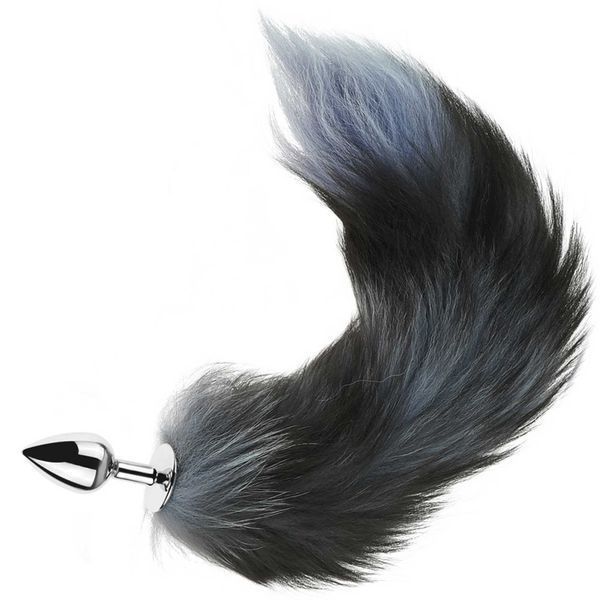 Анальная пробка с хвостом Fox Tail, чёрная, XXL, 100 мм 64-00097F фото
