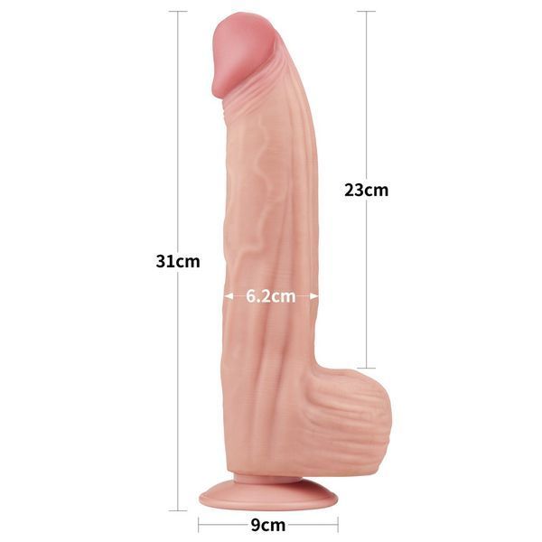 Фалоімітатор 12'' King Sized Sliding Skin Dual Layer Dong 66-LV317052 фото
