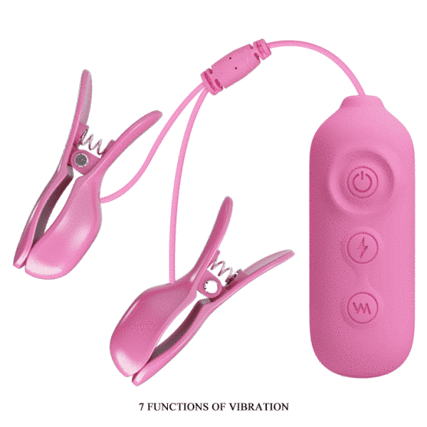 Зажими для сосків PRETTY LOVE -NIPPLE CLIP, 7 vibration functions 3 electric shock functions BI-014861 фото