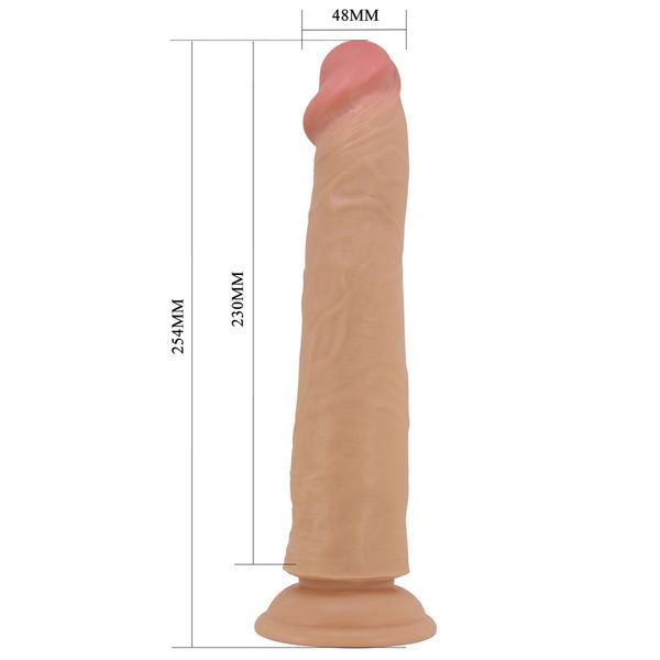 Фалоімітатор PRETTY LOVE -SHARIFE 10(254mm) Sliding Skin Series TPR, Suction base Bendable BW-008118LP фото