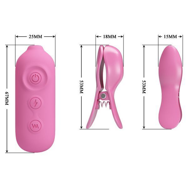 Зажими для сосків PRETTY LOVE -NIPPLE CLIP, 7 vibration functions 3 electric shock functions BI-014861 фото
