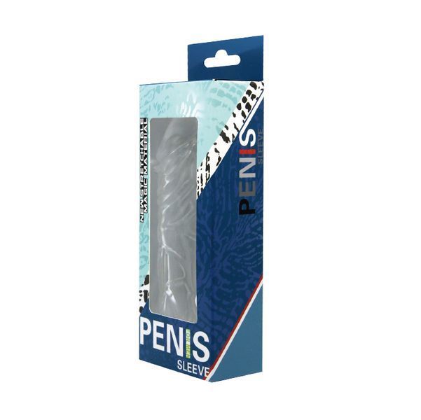Насадка на пеніс BAILE Pretty Love Penis Sleeve, закрита, прозора, 14 см BI-010045E фото