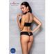 Комплект з еко-шкіри Passion NANACY BIKINI XXL/XXXL, black, бра та трусики з імітацією шнурівки SO5369 фото 4