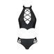 Комплект з еко-шкіри Passion NANACY BIKINI XXL/XXXL, black, бра та трусики з імітацією шнурівки SO5369 фото 5