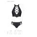 Комплект з еко-шкіри Passion NANACY BIKINI XXL/XXXL, black, бра та трусики з імітацією шнурівки SO5369 фото 7