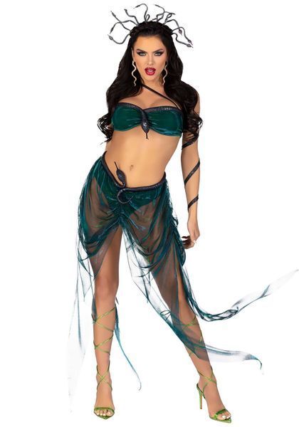 Еротичний костюм Медузи Горгони Leg Avenue Medusa Costume M, топ, спідниця, нарукавники, прикраси SO9213 фото