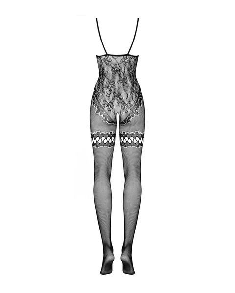 Бодистокинг Obsessive Bodystocking F213 XL/XXL, имитация кружевного боди и резинки для чулок SO7223 фото