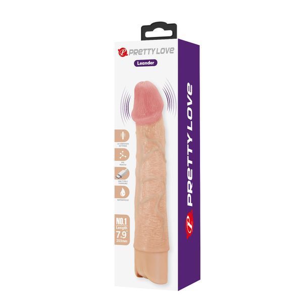 Вібратор Pretty Love Leander Realistic Vibrating Dildo BW-500080 фото