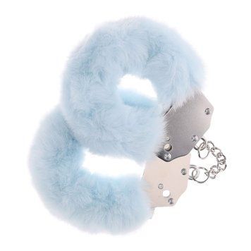 Пухнасті металеві наручники для рольових ігор Heavy-duty Fluffy Handcuffs Powder Blue 36-OU1046PBLU фото