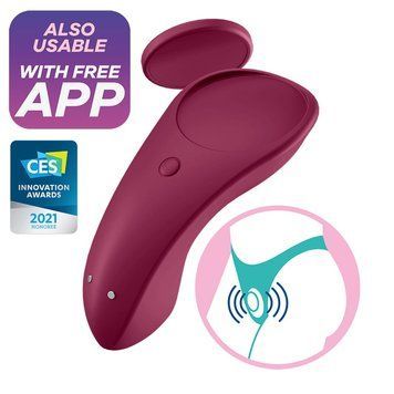 Клиторальный вибратор SATISFYER Sexy Secret, с управлением через приложение, бордовый 73-4003351 фото